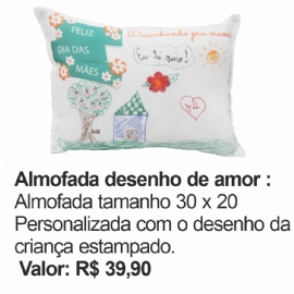 ALMOFADA DESENHO DE AMOR (ESTAMPADA COM O DESENHO DA CRINACA)