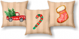 KIT CAPAS PARA ALMOFADA NATAL ENFEITES