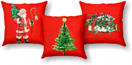 KIT CAPAS PARA ALMOFADA NATAL AQUARELA