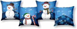 KIT CAPAS PARA ALMOFADA BONECO DE NEVE AZUL