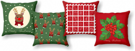 KIT CAPAS PARA ALMOFADA RENAS DE NATAL