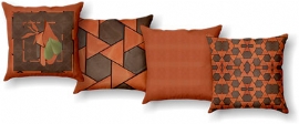 KIT 4 CAPAS PARA ALMOFADAS GEOMETRICO MARROM