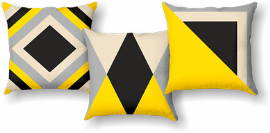KIT CAPAS PARA ALMOFADA GEOMETRICO AMARELO