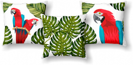 KIT CAPAS PARA ALMOFADA ARARA VERMELHA