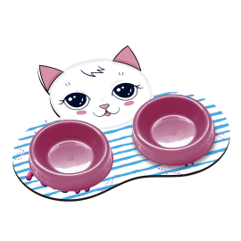 BASE COMEDOURO PARA GATOS 2 POTES