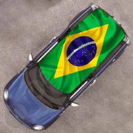 BANDEIRA DO BRASIL PARA TETO DE CARRO EM TECIDO