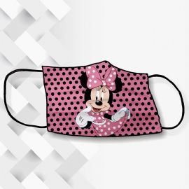 MASCARA DE TECIDO MINNIE ( DUPLA CAMADA)