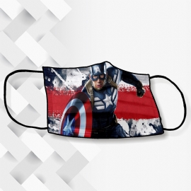 MASCARA DE TECIDO CAPITAO AMERICA ( DUPLA CAMADA)