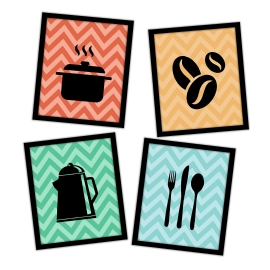 KIT 4 QUADROS DECORATIVOS COFFEE