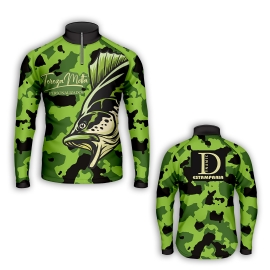 CAMISA DE PESCA CAMUFLAGEM VERDE