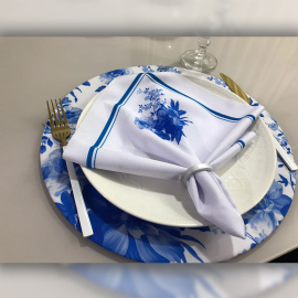 KIT SOUSPLAT FLORAL AZUL