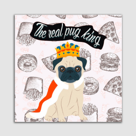 PLACA DECORATIVA PET MDF 20X20 KING PUG