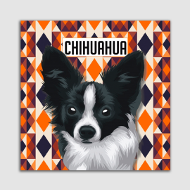 PLACA DECORATIVA PET MDF 20X20 CHIHUAHUA
