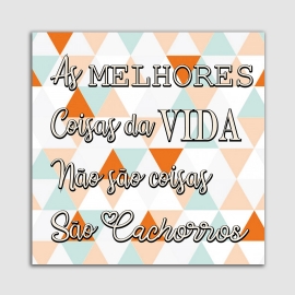 PLACA DECORATIVA PET MDF 20X20 MELHORES COISAS DA VIDA
