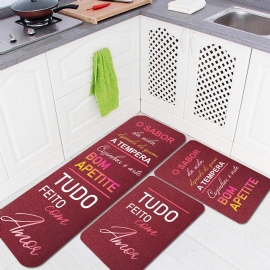 KIT 3 TAPETES BORDO DE COZINHA IMPERMEAVEL