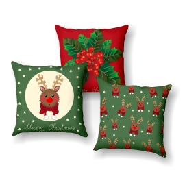 KIT 3 CAPAS PARA ALMOFADA NATAL