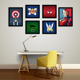 KIT 6 QUADROS MDF VINGADORES