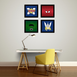 KIT 4 QUADROS MDF VINGADORES