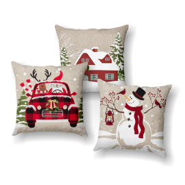 KIT 3 CAPAS PARA ALMOFADA BONECO DE NEVE