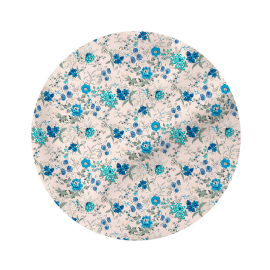 TOALHA DE MESA FLORAL AZUL