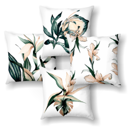 KIT 4 CAPAS PARA ALMOFADA FLORES