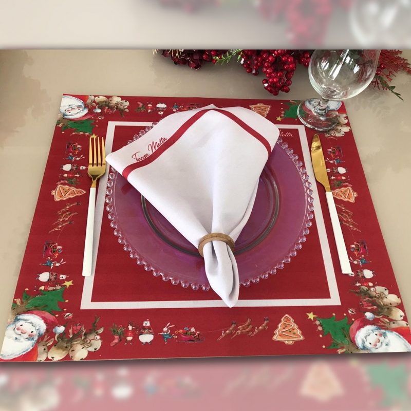 Jogo Americano Natal Vermelho