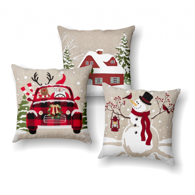 Kit 3 CAPAS Para Almofada Boneco de Neve
