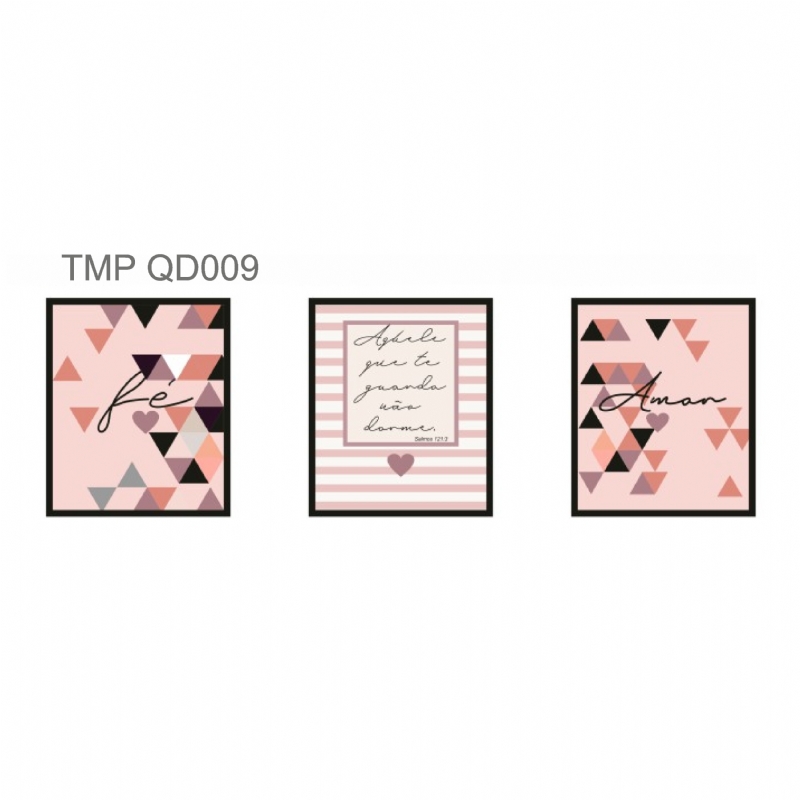 Kit 3 Quadros F e Amor